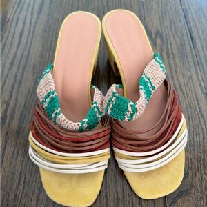 Rachel Comey Tejani Suede Sandals -Multicolor Women’s Strappy Slide Sandals